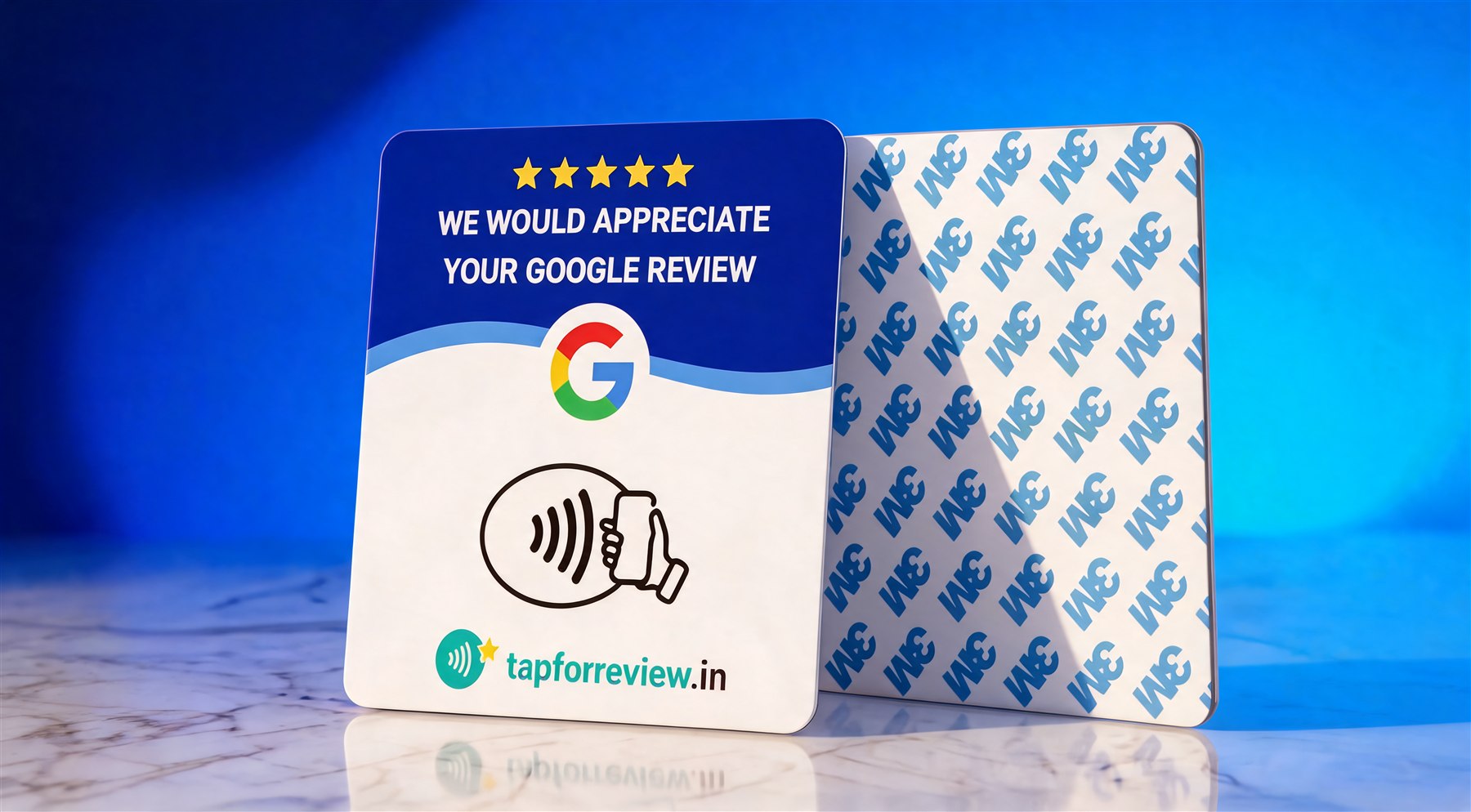Google Review Square Smart Tap front and back